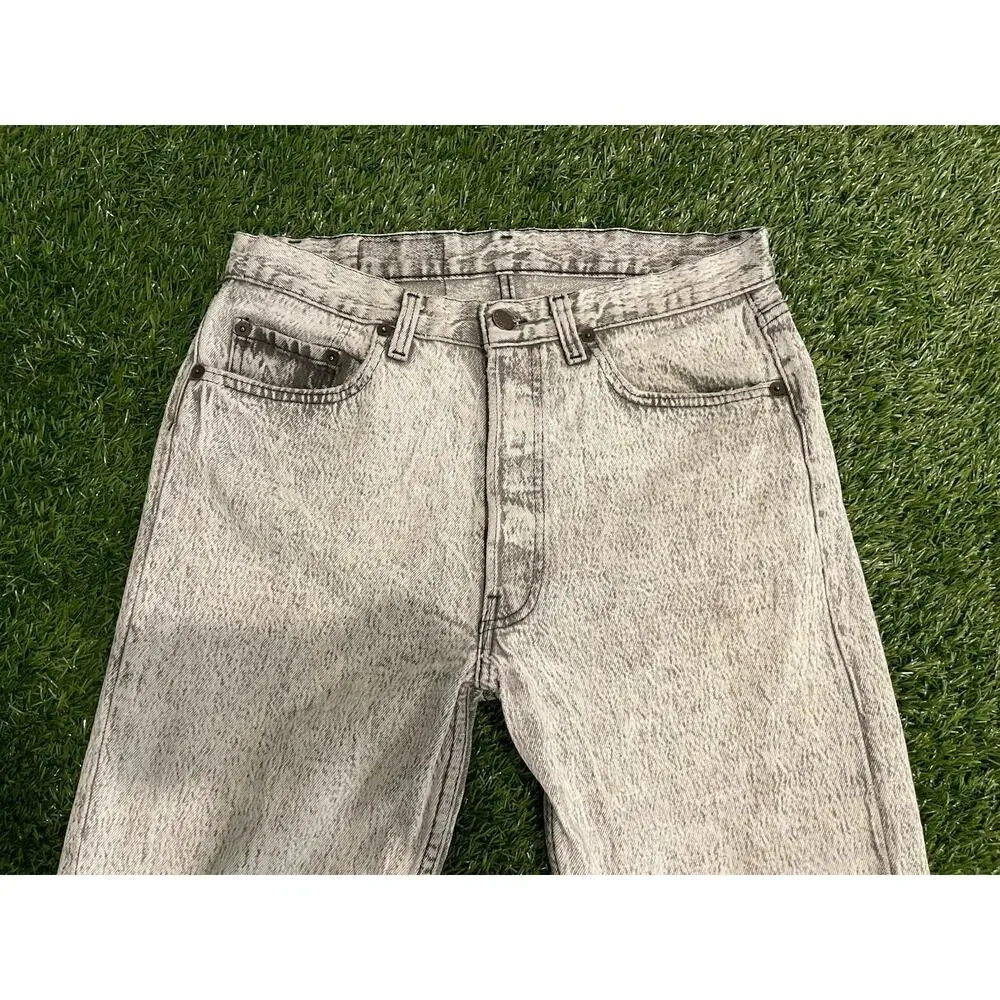 Vintage October 1988 Levi's 501-0655 Acid Wash Gray Denim Jeans Made inUSA 32x30